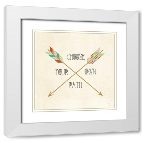 Southwest Geo IV White Modern Wood Framed Art Print with Double Matting by Charron, Veronique