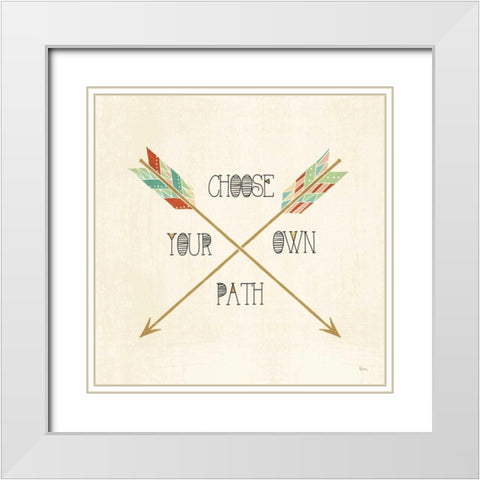 Southwest Geo IV White Modern Wood Framed Art Print with Double Matting by Charron, Veronique