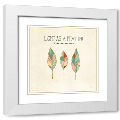 Southwest Geo VII White Modern Wood Framed Art Print with Double Matting by Charron, Veronique