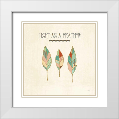 Southwest Geo VII White Modern Wood Framed Art Print with Double Matting by Charron, Veronique