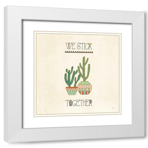 Southwest Geo VIII White Modern Wood Framed Art Print with Double Matting by Charron, Veronique