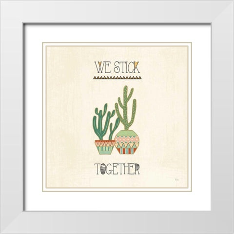 Southwest Geo VIII White Modern Wood Framed Art Print with Double Matting by Charron, Veronique