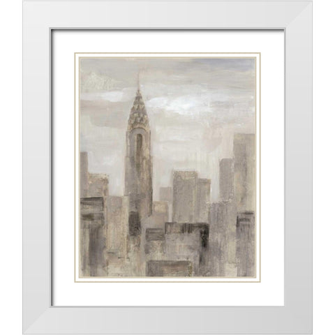 City Blocks I Greige White Modern Wood Framed Art Print with Double Matting by Vassileva, Silvia