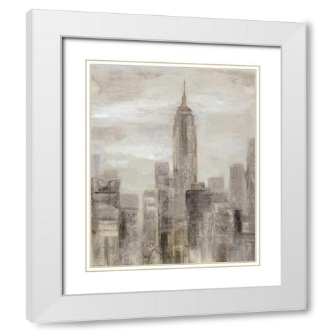 City Blocks II Greige White Modern Wood Framed Art Print with Double Matting by Vassileva, Silvia