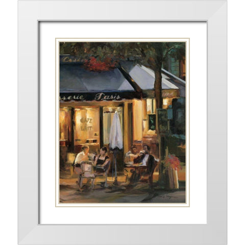 La Brasserie III White Modern Wood Framed Art Print with Double Matting by Hageman, Marilyn
