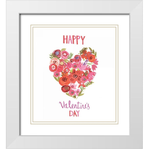 Valentine Chic II White Modern Wood Framed Art Print with Double Matting by Zaman, Farida