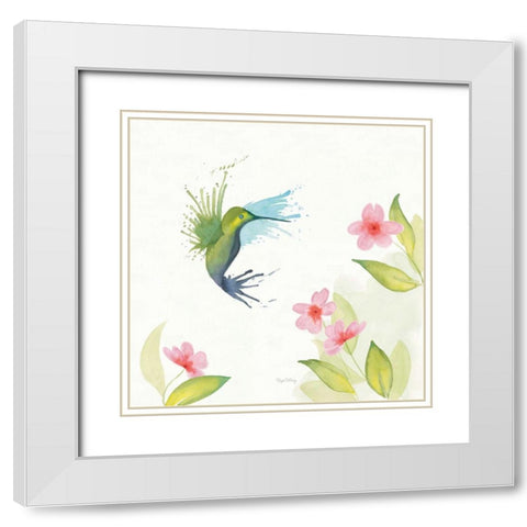 Flit I White Modern Wood Framed Art Print with Double Matting by DeNeige, Elyse