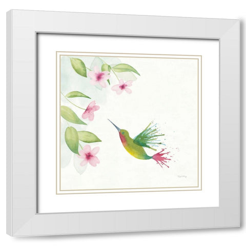 Flit II White Modern Wood Framed Art Print with Double Matting by DeNeige, Elyse