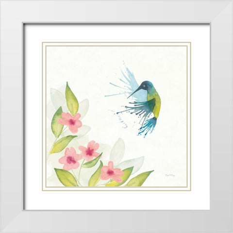 Flit IV White Modern Wood Framed Art Print with Double Matting by DeNeige, Elyse