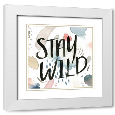 April Showers Inspiration I White Modern Wood Framed Art Print with Double Matting by Marshall, Laura