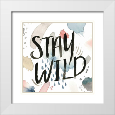 April Showers Inspiration I White Modern Wood Framed Art Print with Double Matting by Marshall, Laura