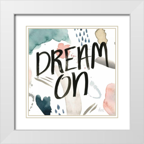 April Showers Inspiration IV White Modern Wood Framed Art Print with Double Matting by Marshall, Laura