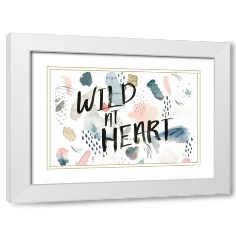 April Showers Inspiration V White Modern Wood Framed Art Print with Double Matting by Marshall, Laura