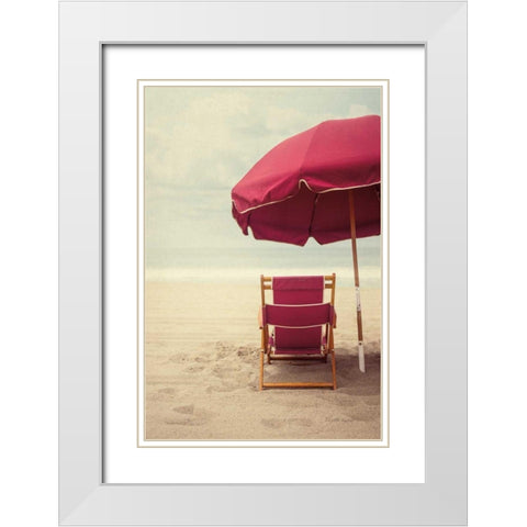 Under the Umbrella I White Modern Wood Framed Art Print with Double Matting by Urquhart, Elizabeth