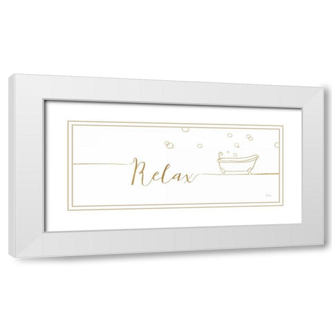 Underline Bath I White Modern Wood Framed Art Print with Double Matting by Charron, Veronique
