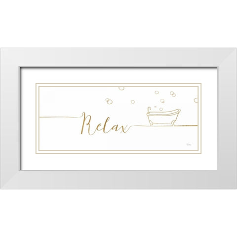 Underline Bath I White Modern Wood Framed Art Print with Double Matting by Charron, Veronique