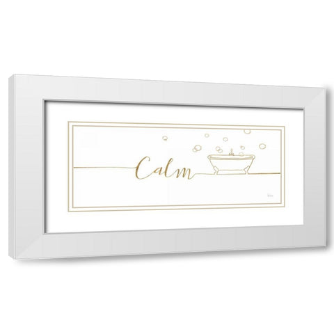 Underline Bath II White Modern Wood Framed Art Print with Double Matting by Charron, Veronique