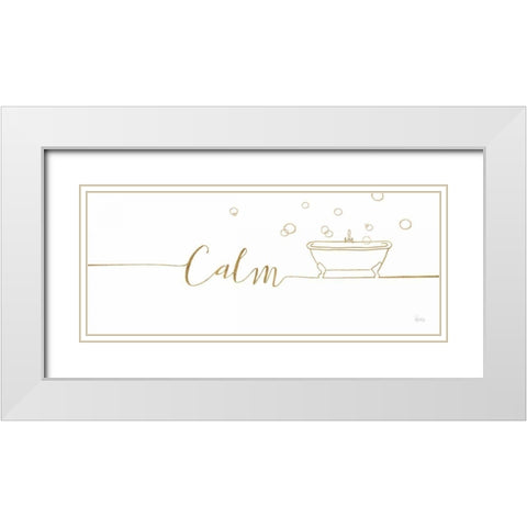 Underline Bath II White Modern Wood Framed Art Print with Double Matting by Charron, Veronique