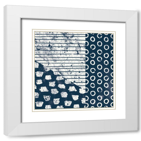 Mark Making Tile IV White Modern Wood Framed Art Print with Double Matting by Hershey, Moira
