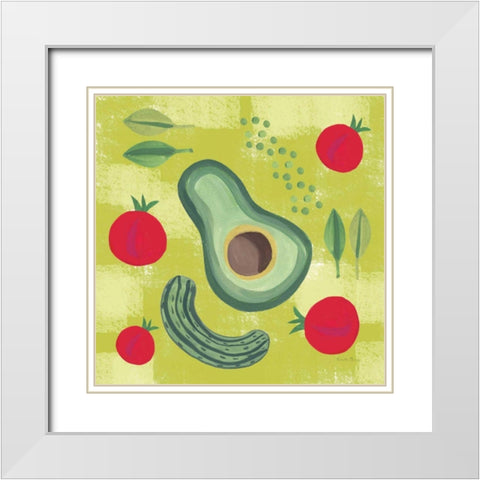 Veggie Time II White Modern Wood Framed Art Print with Double Matting by Zaman, Farida