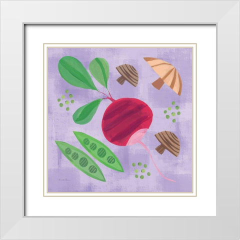 Veggie Time III White Modern Wood Framed Art Print with Double Matting by Zaman, Farida