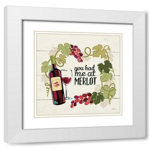 Wine and Friends II White Modern Wood Framed Art Print with Double Matting by Penner, Janelle
