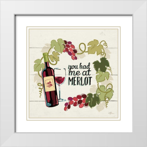 Wine and Friends II White Modern Wood Framed Art Print with Double Matting by Penner, Janelle