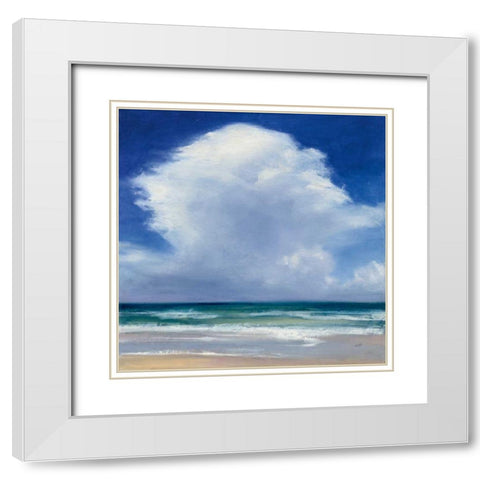 Beach Clouds II White Modern Wood Framed Art Print with Double Matting by Purinton, Julia