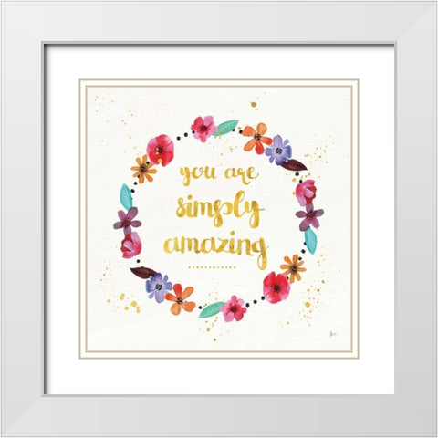 Simply Amazing I White Modern Wood Framed Art Print with Double Matting by Aiken, Jess