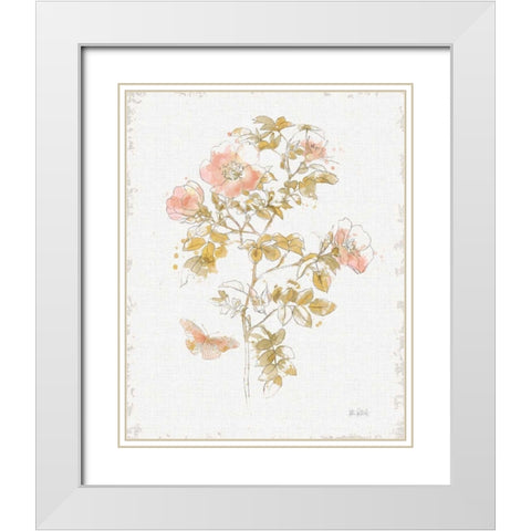 Watery Blooms III White Modern Wood Framed Art Print with Double Matting by Pertiet, Katie