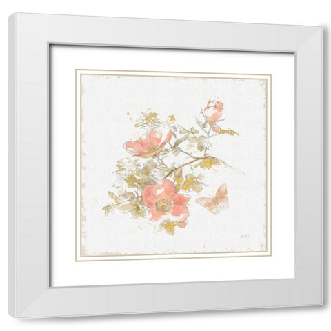 Watery Blooms IV White Modern Wood Framed Art Print with Double Matting by Pertiet, Katie