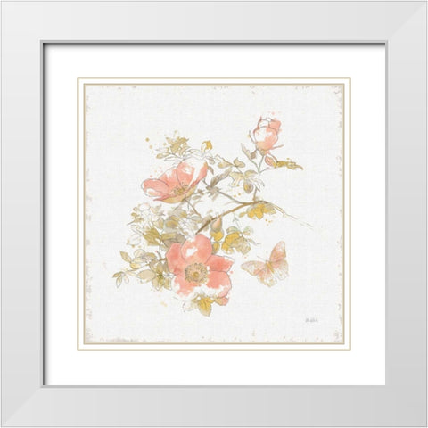 Watery Blooms IV White Modern Wood Framed Art Print with Double Matting by Pertiet, Katie