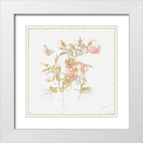 Watery Blooms V White Modern Wood Framed Art Print with Double Matting by Pertiet, Katie
