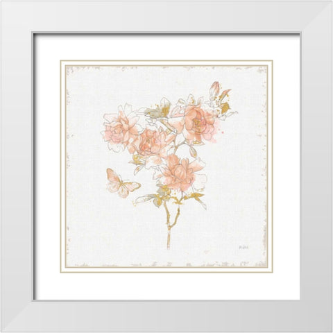 Watery Blooms VII White Modern Wood Framed Art Print with Double Matting by Pertiet, Katie