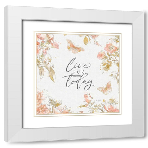 Watery Blooms IX White Modern Wood Framed Art Print with Double Matting by Pertiet, Katie