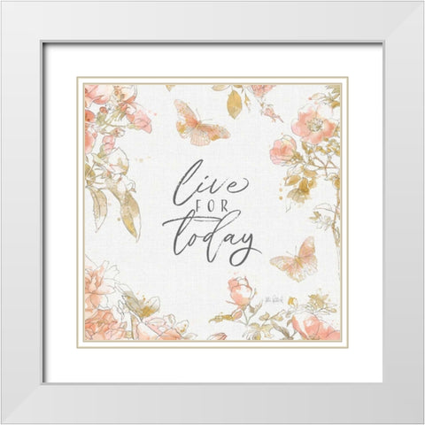 Watery Blooms IX White Modern Wood Framed Art Print with Double Matting by Pertiet, Katie