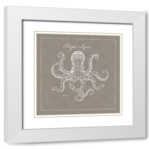 Underwater Life XI Greige White Modern Wood Framed Art Print with Double Matting by Brissonnet, Daphne
