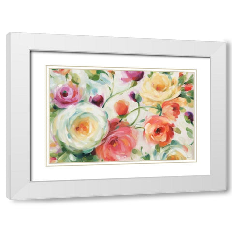 Florabundance I White Modern Wood Framed Art Print with Double Matting by Audit, Lisa