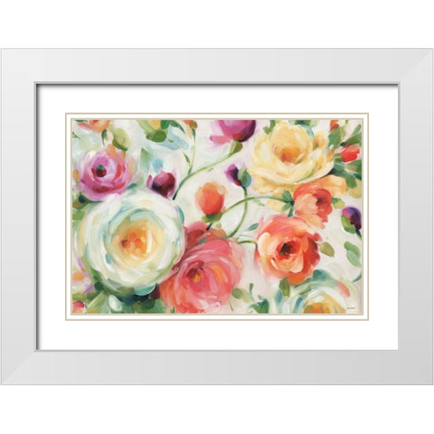 Florabundance I White Modern Wood Framed Art Print with Double Matting by Audit, Lisa