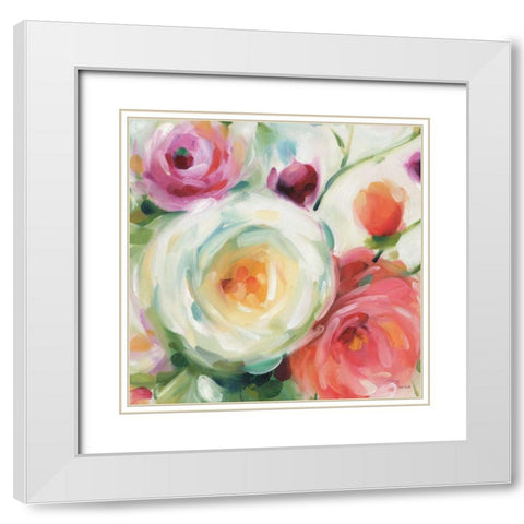 Florabundance II White Modern Wood Framed Art Print with Double Matting by Audit, Lisa