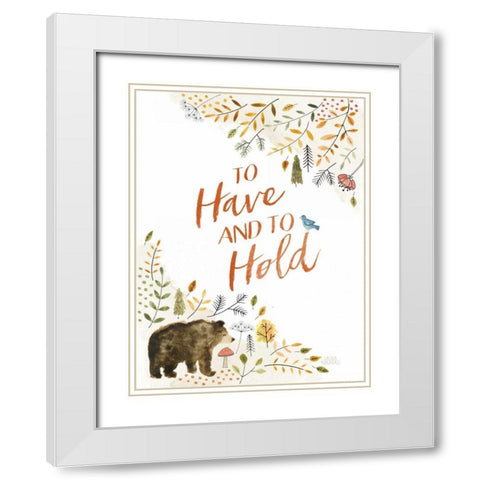 Woodland Whimsy VI White Modern Wood Framed Art Print with Double Matting by Marshall, Laura