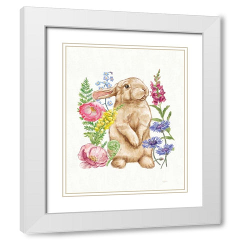 Sunny Bunny III FB White Modern Wood Framed Art Print with Double Matting by Urban, Mary