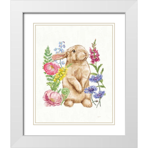 Sunny Bunny III FB White Modern Wood Framed Art Print with Double Matting by Urban, Mary