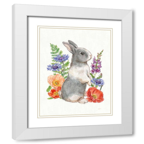 Sunny Bunny IV FB White Modern Wood Framed Art Print with Double Matting by Urban, Mary