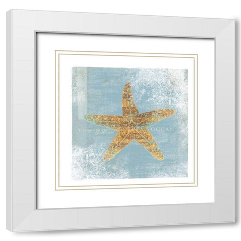 Serene Ocean - Wag White Modern Wood Framed Art Print with Double Matting by Wild Apple Portfolio