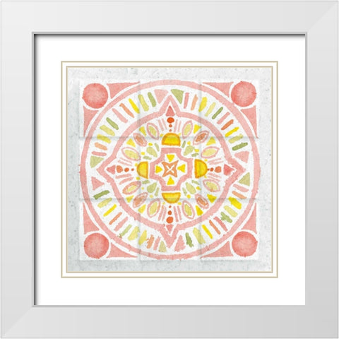 Citrus Tile IV White Modern Wood Framed Art Print with Double Matting by DeNeige, Elyse