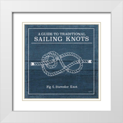 Vintage Sailing Knots VI White Modern Wood Framed Art Print with Double Matting by Urban, Mary
