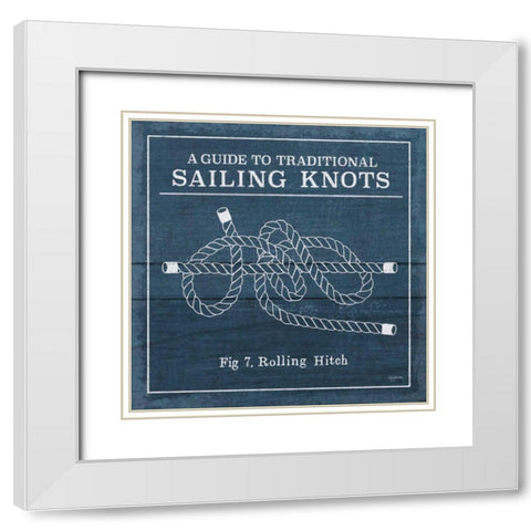 Vintage Sailing Knots VIII White Modern Wood Framed Art Print with Double Matting by Urban, Mary