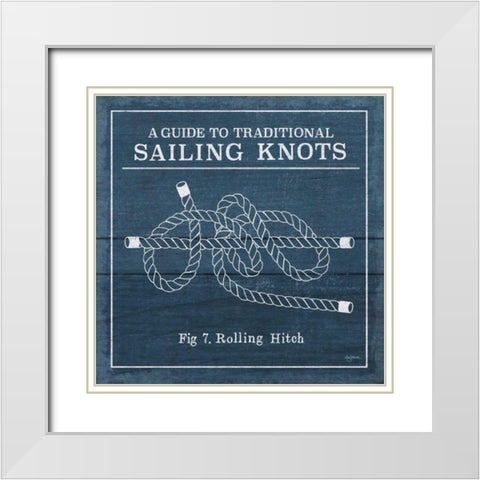 Vintage Sailing Knots VIII White Modern Wood Framed Art Print with Double Matting by Urban, Mary