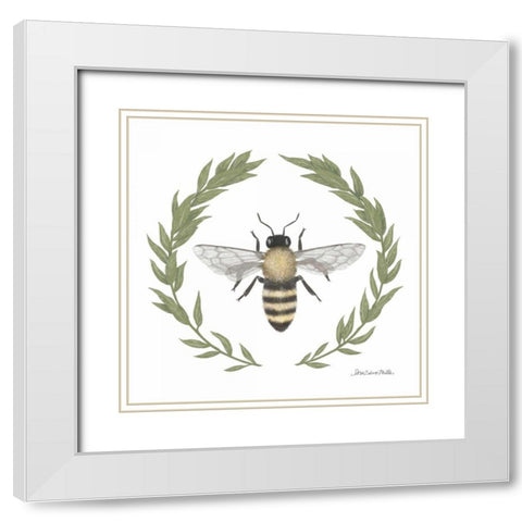 Happy to Bee Home I White Modern Wood Framed Art Print with Double Matting by Miller, Sara Zieve